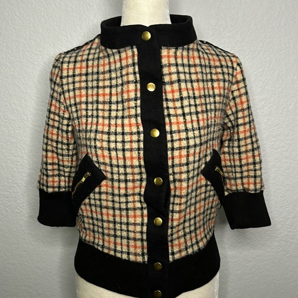 Lauren Moffatt Women’s Plaid Wool Jacket Blazer XSmall - Picture 1 of 12